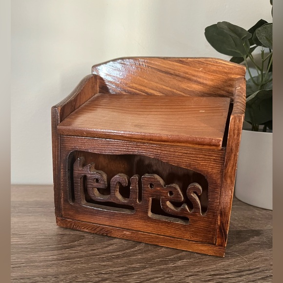Sears, Roebuck & Co Other - Vintage 1970s Wooden Farmhouse Style Recipe Box